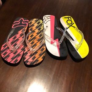 Fox flip flops large (8-10) for BOTH